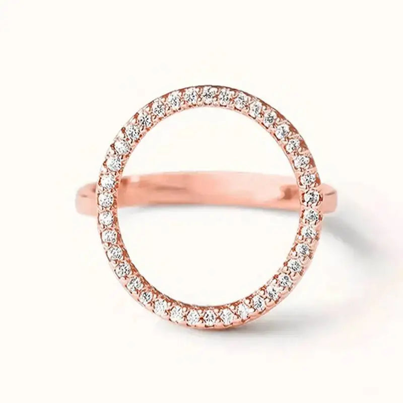 Huitan Round Design Women Ring Simple Style Wedding Party Elegant Finger Accessories Inlaid Shiny CZ Fashion Versatile Jewelry